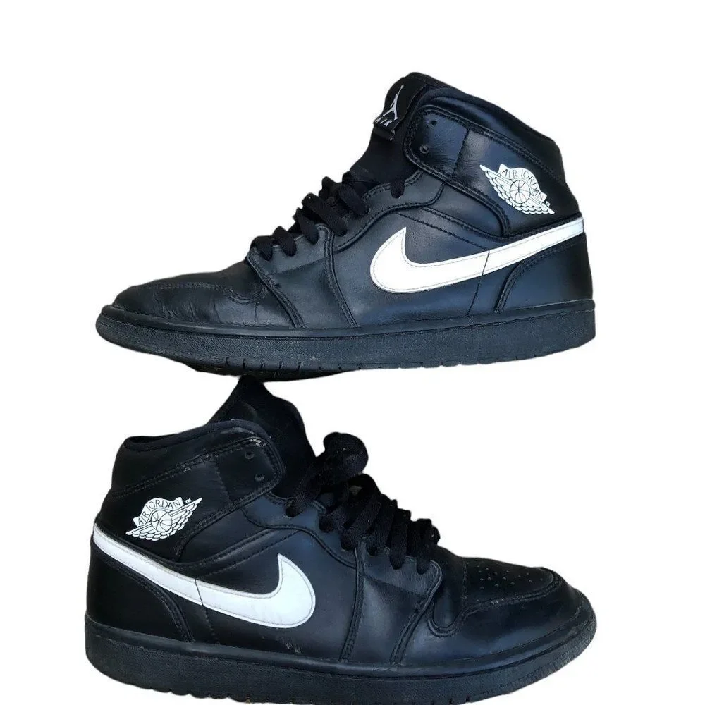 NIKE Air Jordan 1 Mid 'Speckle' Size 8.5 Black - Picture 6 of 16